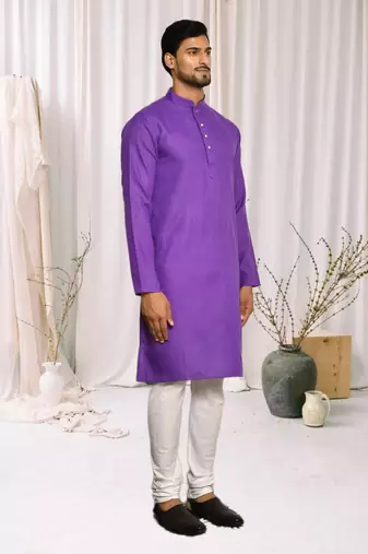 Mens cotton plain kurta pajama