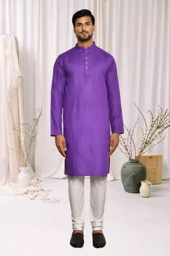 Mens cotton plain kurta pajama