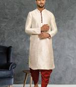 Mens silk plain dhoti kurta