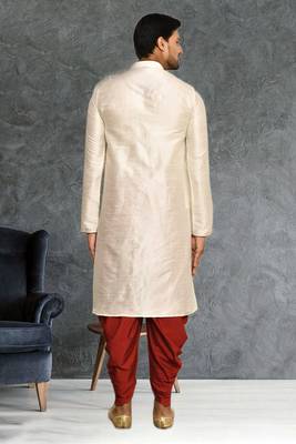 Mens silk plain dhoti kurta 4