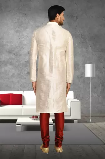 Mens silk plain kurta pajama