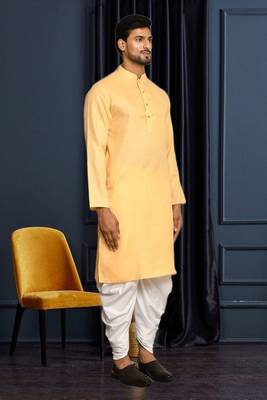 Mens cotton plain dhoti kurta 2