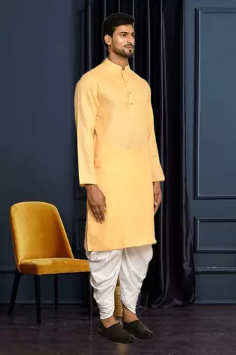 Mens cotton plain dhoti kurta