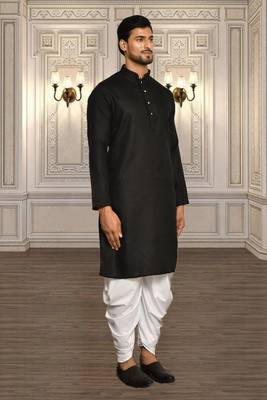 Mens cotton plain dhoti kurta 2