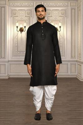 Mens cotton plain dhoti kurta 3