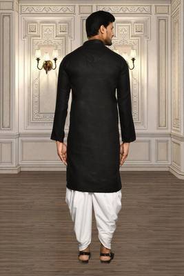 Mens cotton plain dhoti kurta 4