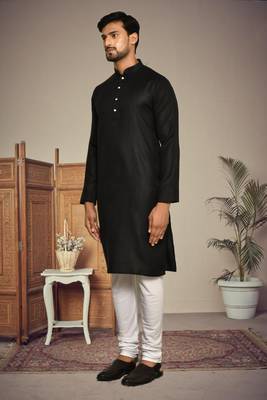 Mens cotton plain kurta pajama 2