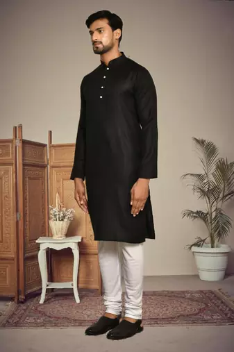 Mens cotton plain kurta pajama