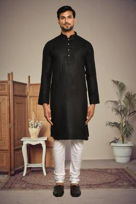 Mens cotton plain kurta pajama 3