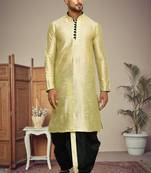 Mens silk plain dhoti kurta