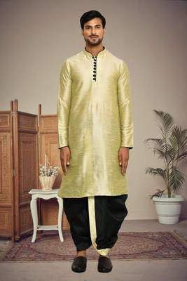 Mens silk plain dhoti kurta 3
