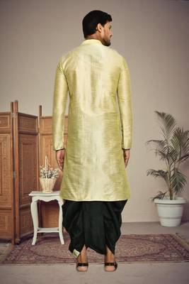 Mens silk plain dhoti kurta 4