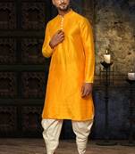 Mens silk plain dhoti kurta