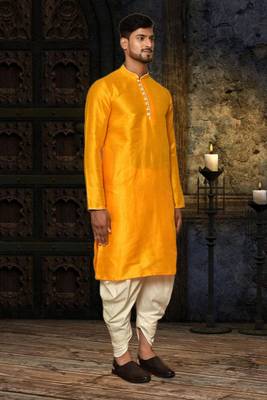 Mens silk plain dhoti kurta 2