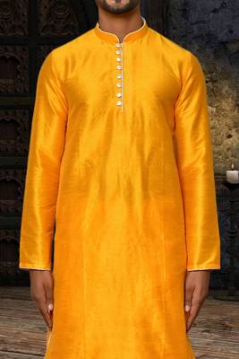 Mens silk plain dhoti kurta 4