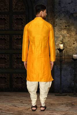 Mens silk plain dhoti kurta 5