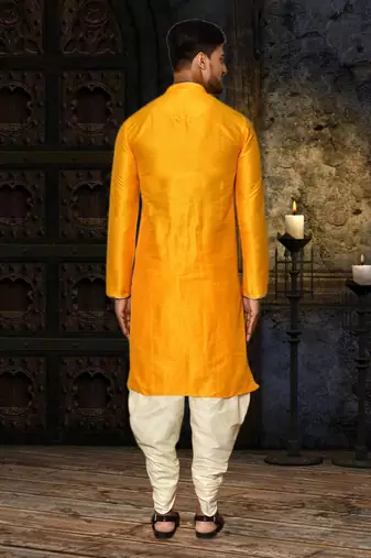 Mens silk plain dhoti kurta