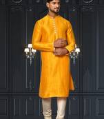 Mens silk plain kurta pajama