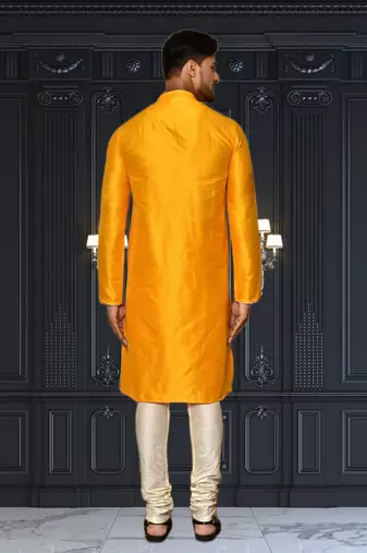 Mens silk plain kurta pajama