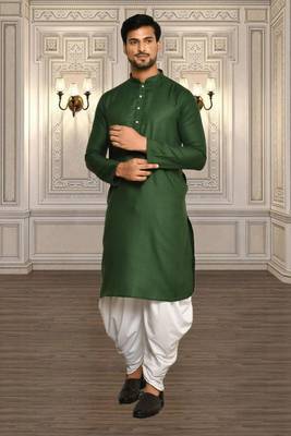 Mens cotton plain dhoti kurta 1