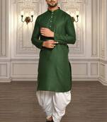 Mens cotton plain dhoti kurta
