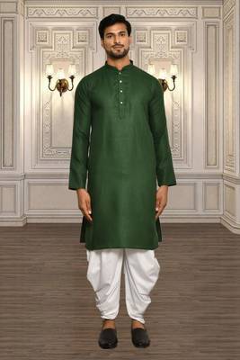 Mens cotton plain dhoti kurta 2