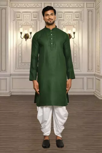 Mens cotton plain dhoti kurta