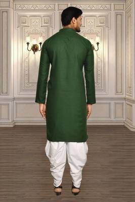 Mens cotton plain dhoti kurta 3