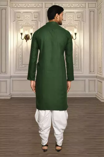 Mens cotton plain dhoti kurta