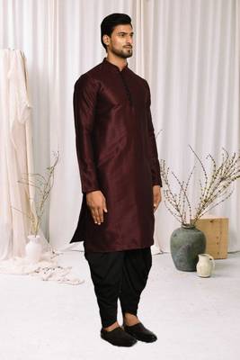 Mens cotton plain dhoti kurta 2
