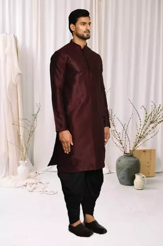 Mens cotton plain dhoti kurta