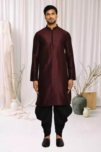 Mens cotton plain dhoti kurta