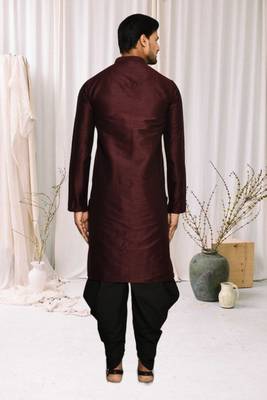Mens cotton plain dhoti kurta 4