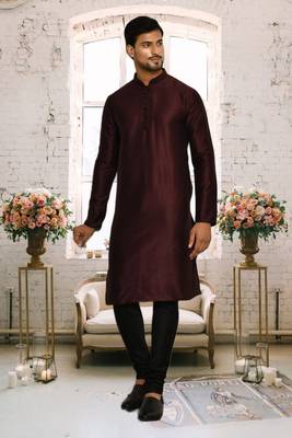 Mens cotton plain kurta pajama 1