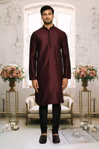 Mens cotton plain kurta pajama