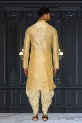 Mens silk embroidered dhoti kurta 4