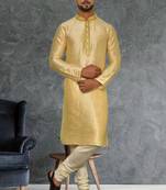 Mens silk embroidered kurta pajama