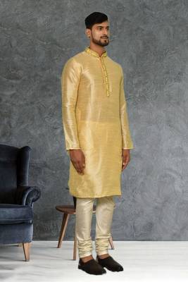 Mens silk embroidered kurta pajama 2