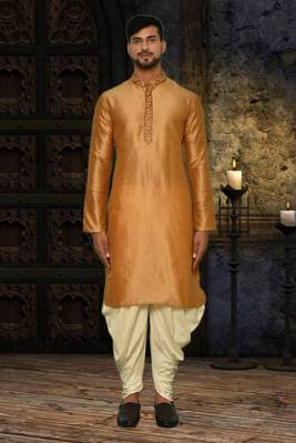 Mens silk embroidered dhoti kurta 3