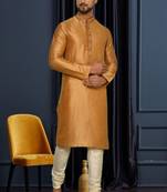 Mens silk embroidered kurta pajama