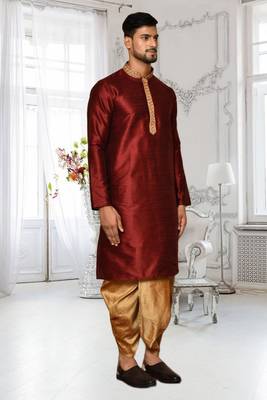 Mens silk embroidered dhoti kurta 2