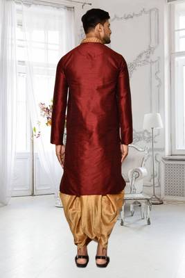 Mens silk embroidered dhoti kurta 4