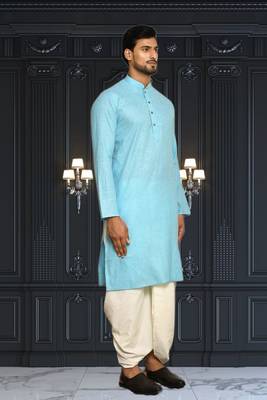 Mens cotton plain dhoti kurta 2