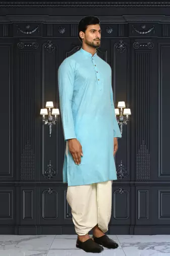 Mens cotton plain dhoti kurta