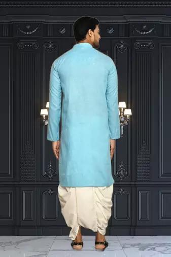 Mens cotton plain dhoti kurta