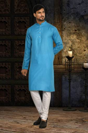 Mens cotton plain kurta pajama