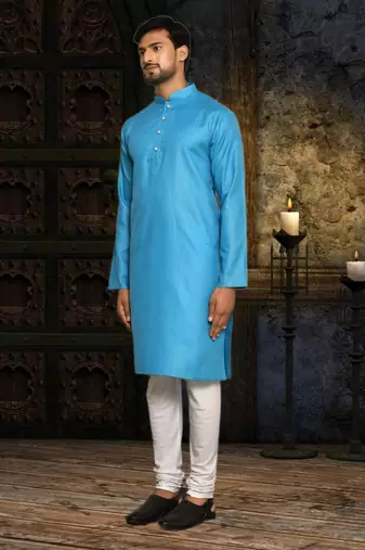 Mens cotton plain kurta pajama