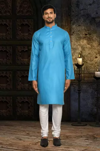 Mens cotton plain kurta pajama