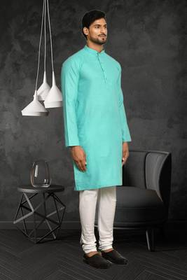Mens cotton plain kurta pajama 2