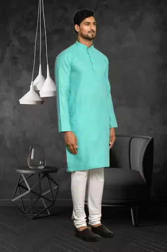 Mens cotton plain kurta pajama